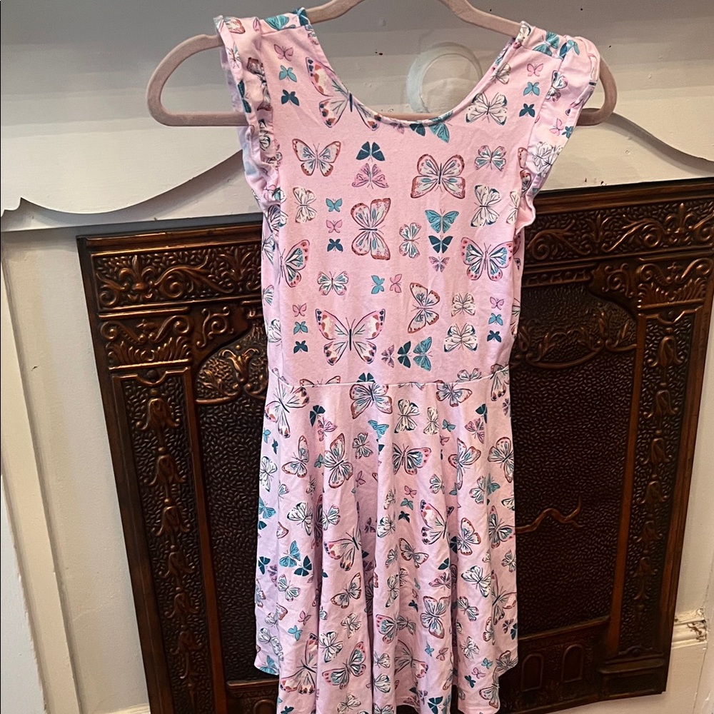 Sonoma Pink Butterfly Print Kids Dress